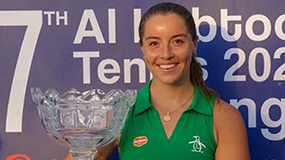 Jodie Burrage with Trophy at Championship